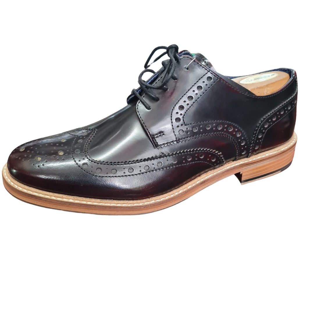 Hi-shine leather brogues (Oxblood)