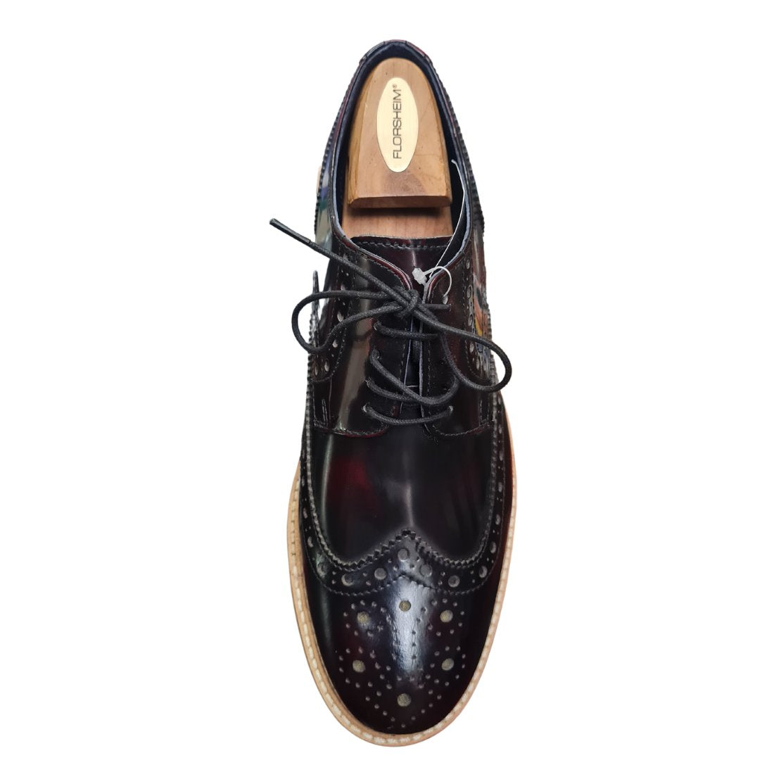 Hi-shine leather brogues (Oxblood)