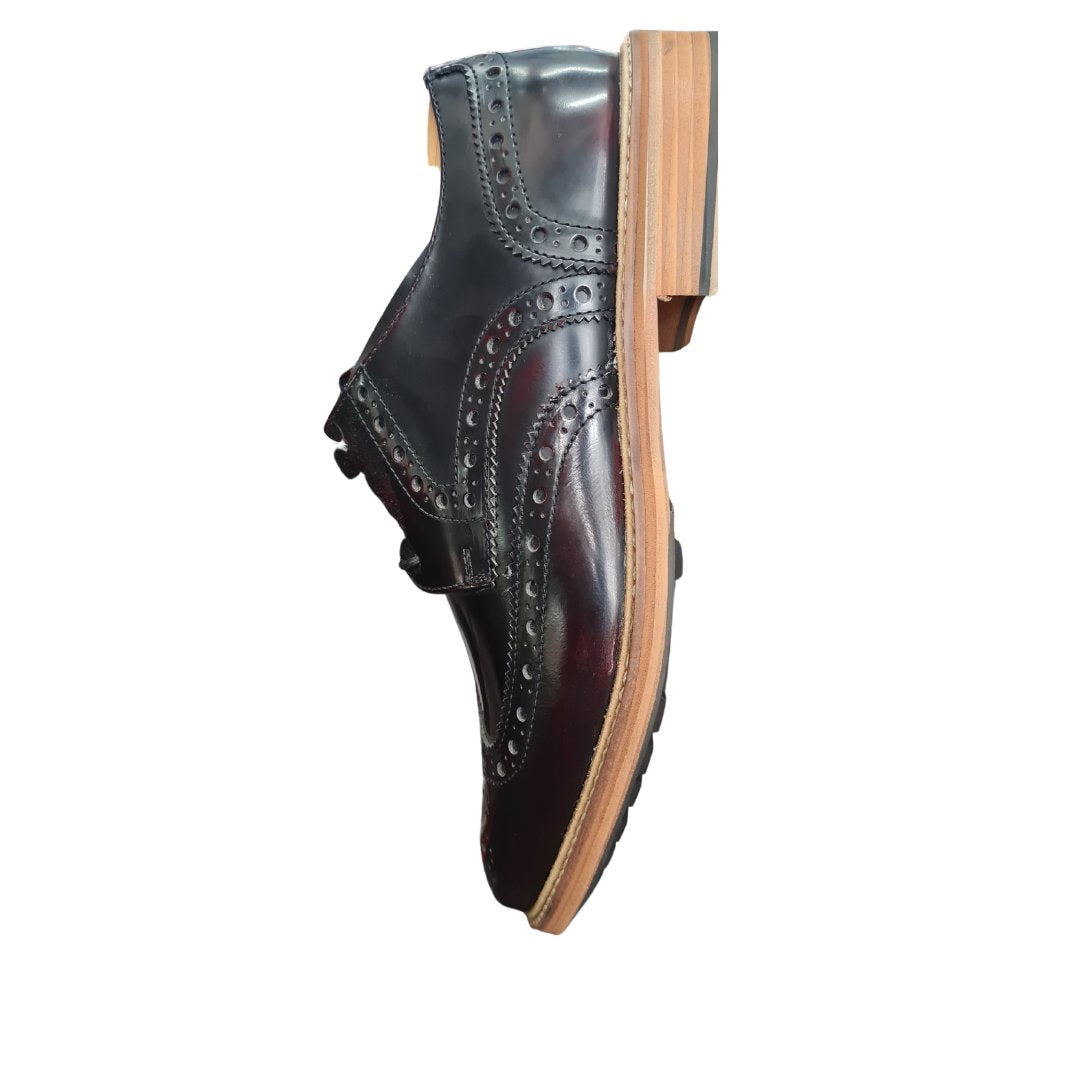 Hi-shine leather brogues (Oxblood)