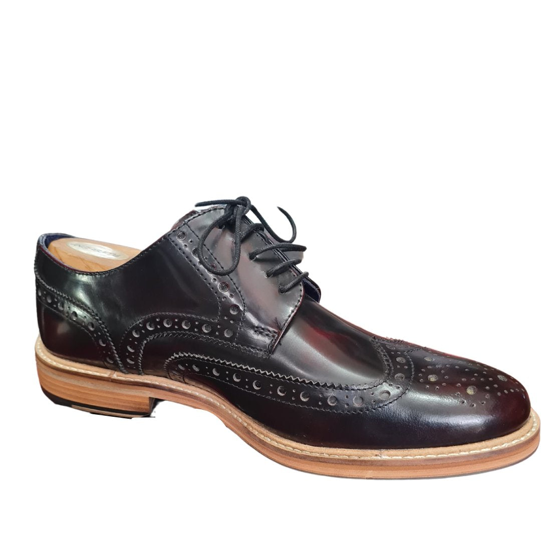 Hi-shine leather brogues (Oxblood)