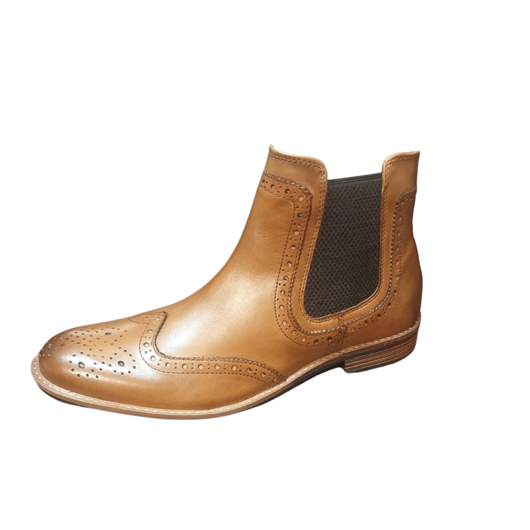 Brouge Chelsea Boots (Tan)