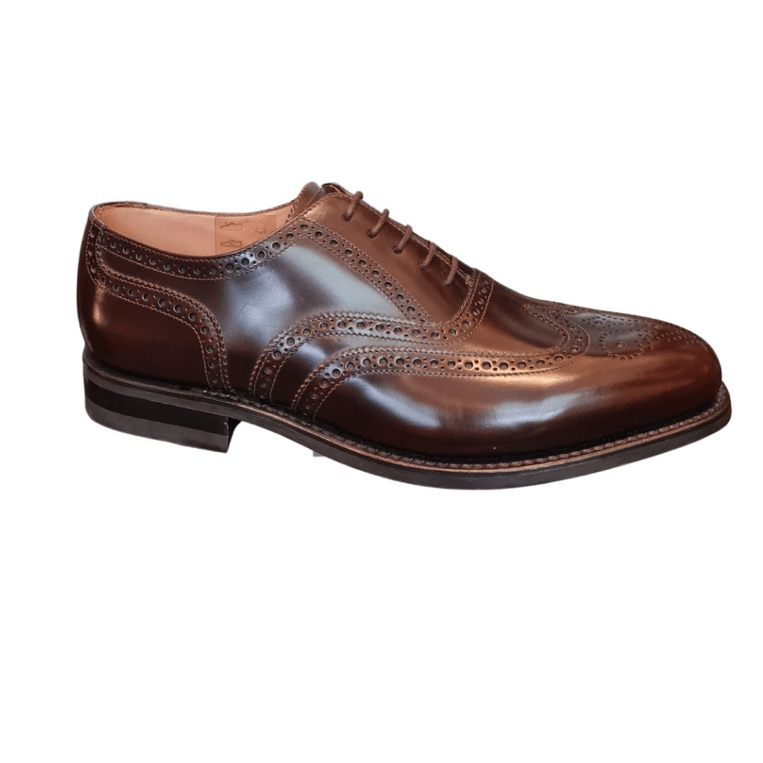Loakes 302 Brogue Oxford polished leather (Dark Brown)