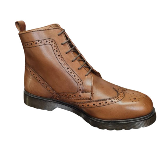 Grafters brogue boots (Tan)