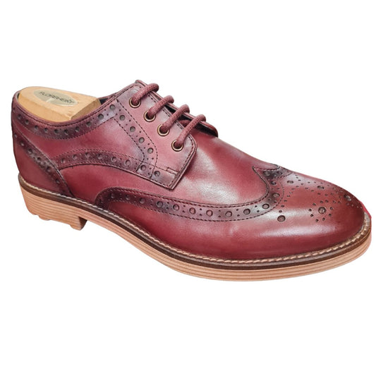 Burnished leather brougue shoes (Oxblood)