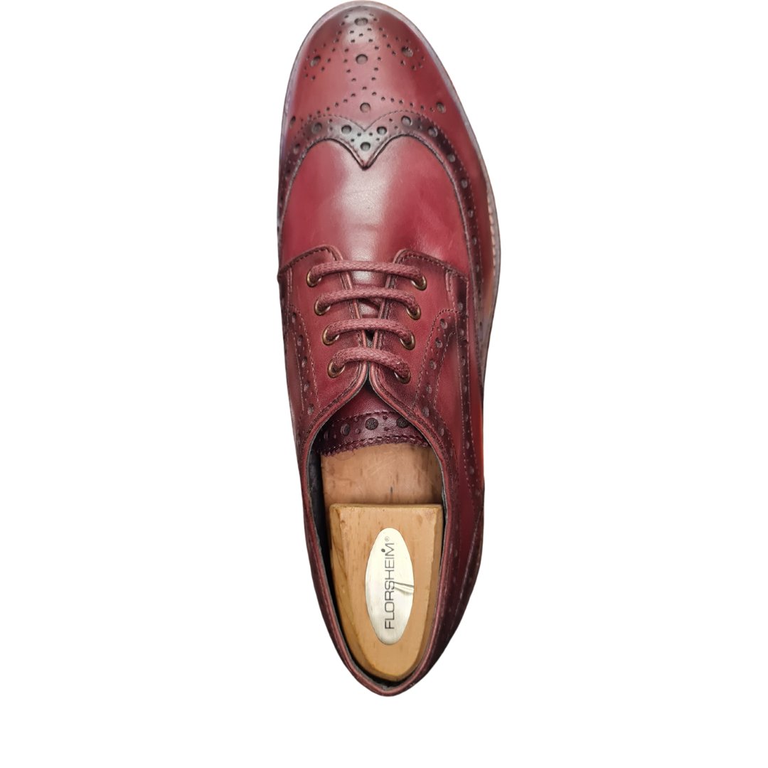 Burnished leather brougue shoes (Oxblood)