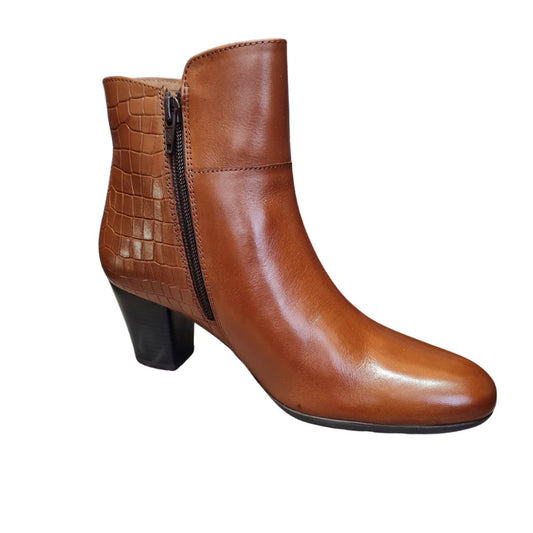 Cipriata croc effect inside zip ankle boots (Tan)