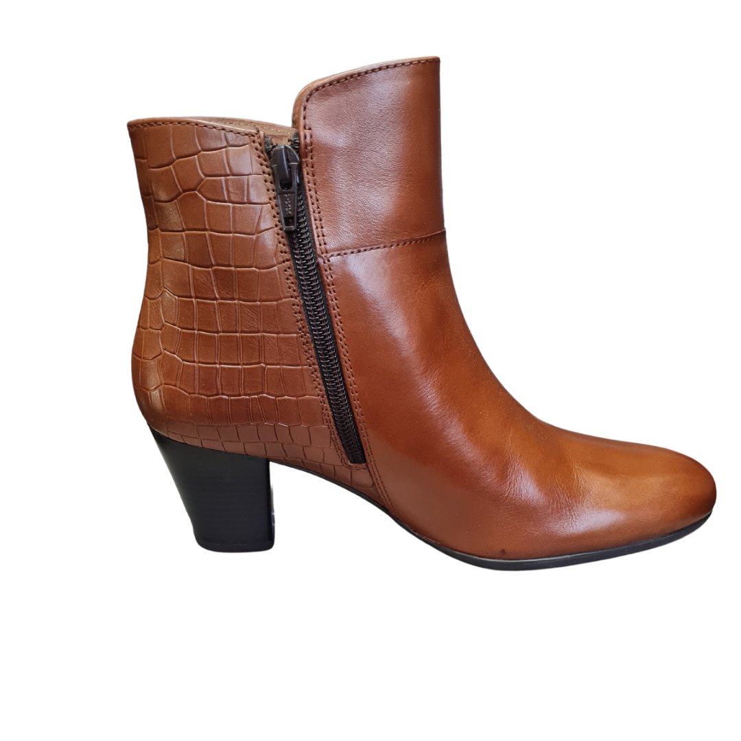 Cipriata croc effect inside zip ankle boots (Tan)