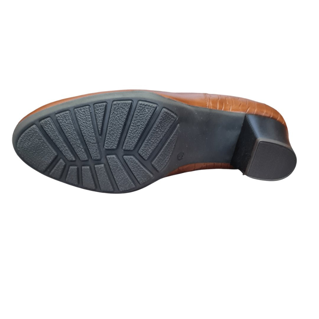 Cipriata croc effect inside zip ankle boots (Tan)