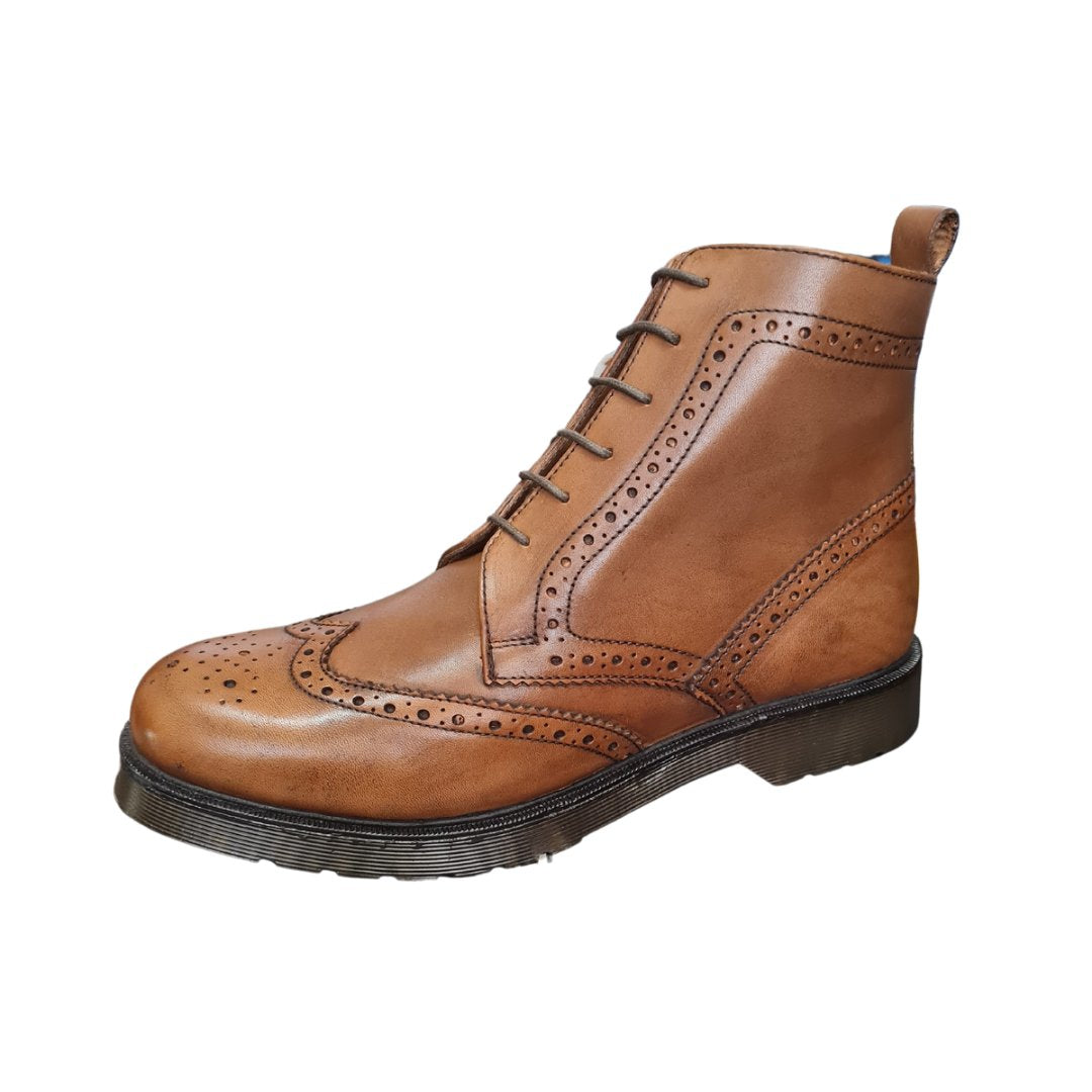 Grafters brogue boots (Tan)