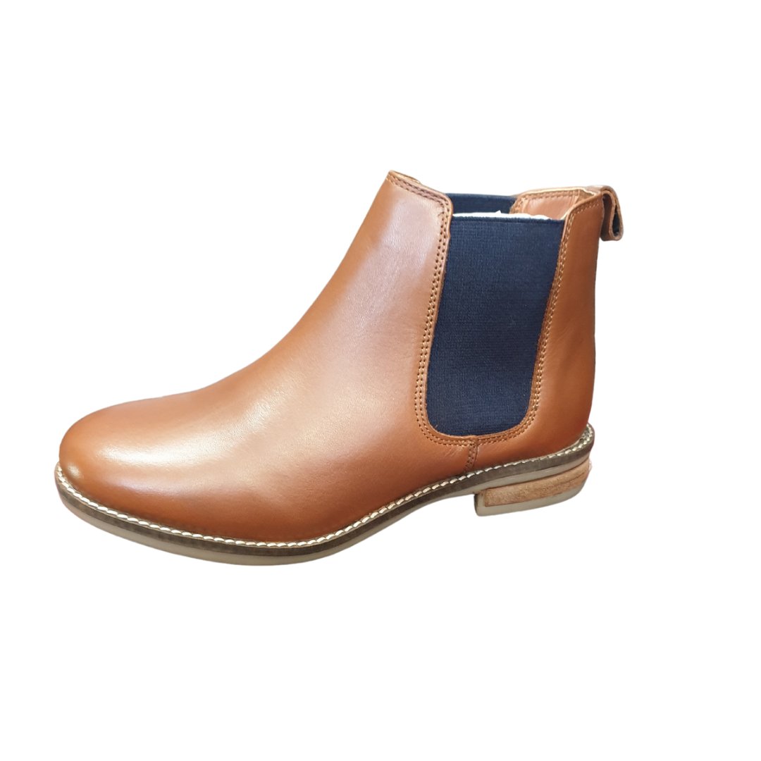 Women's leather ankle boots (Cognac)