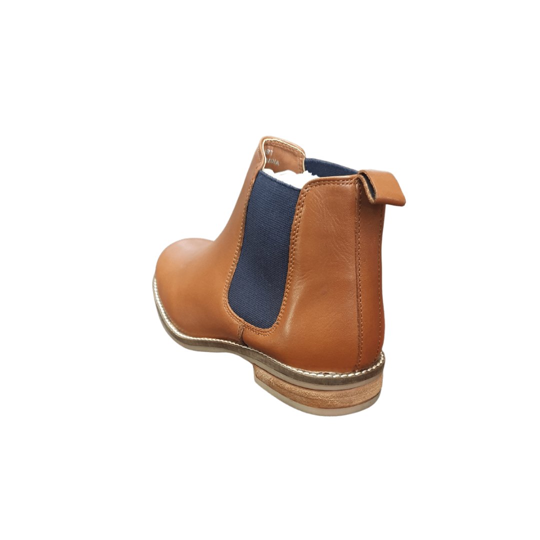 Women's leather ankle boots (Cognac)