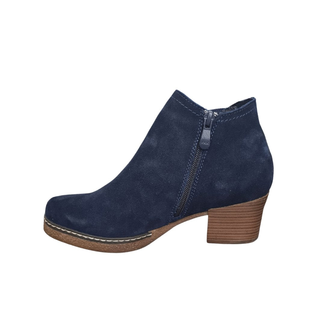 Heeled zip up boots (Navy)