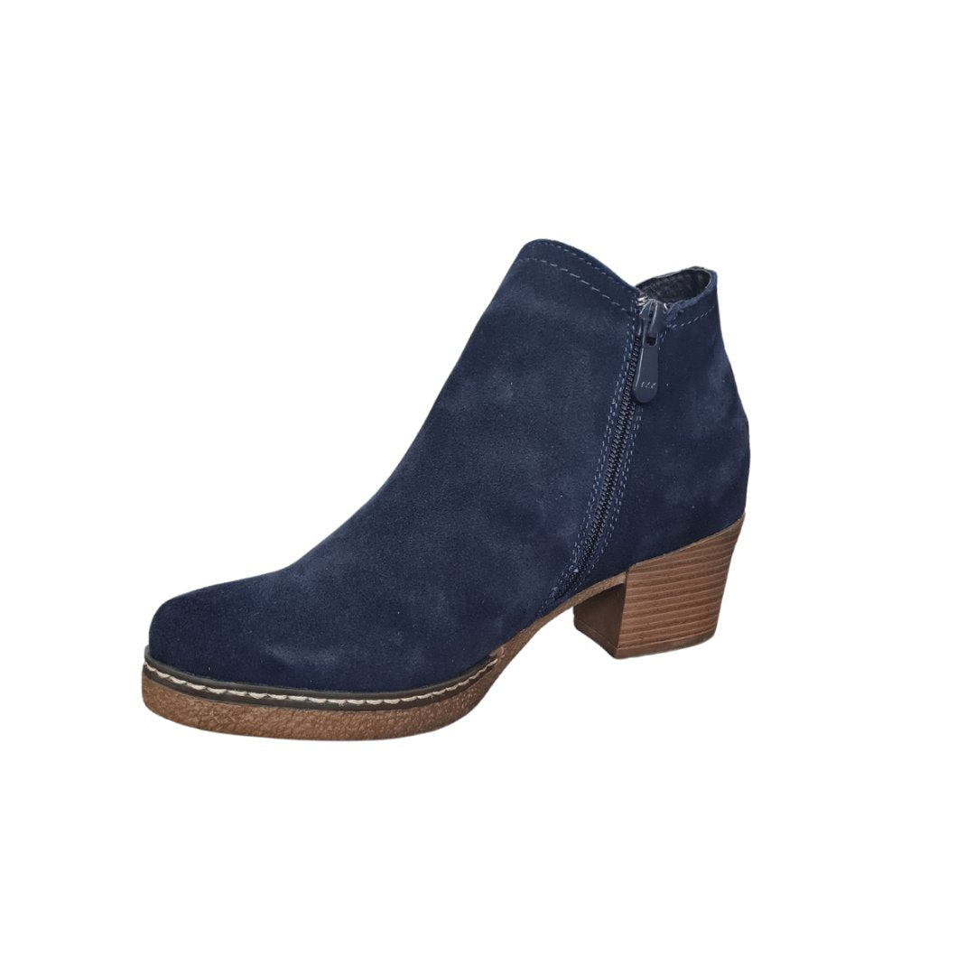 Heeled zip up boots (Navy)