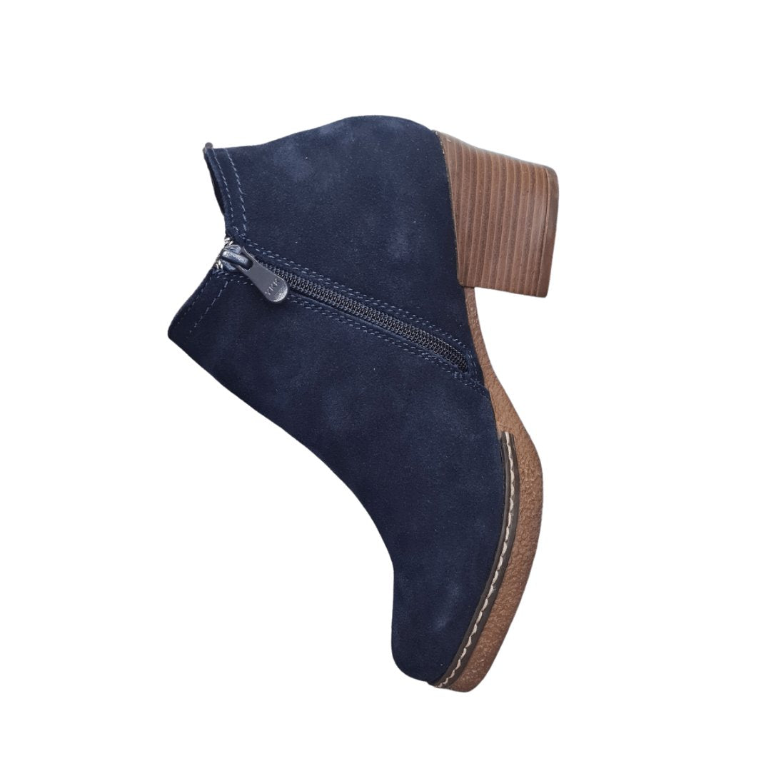 Heeled zip up boots (Navy)