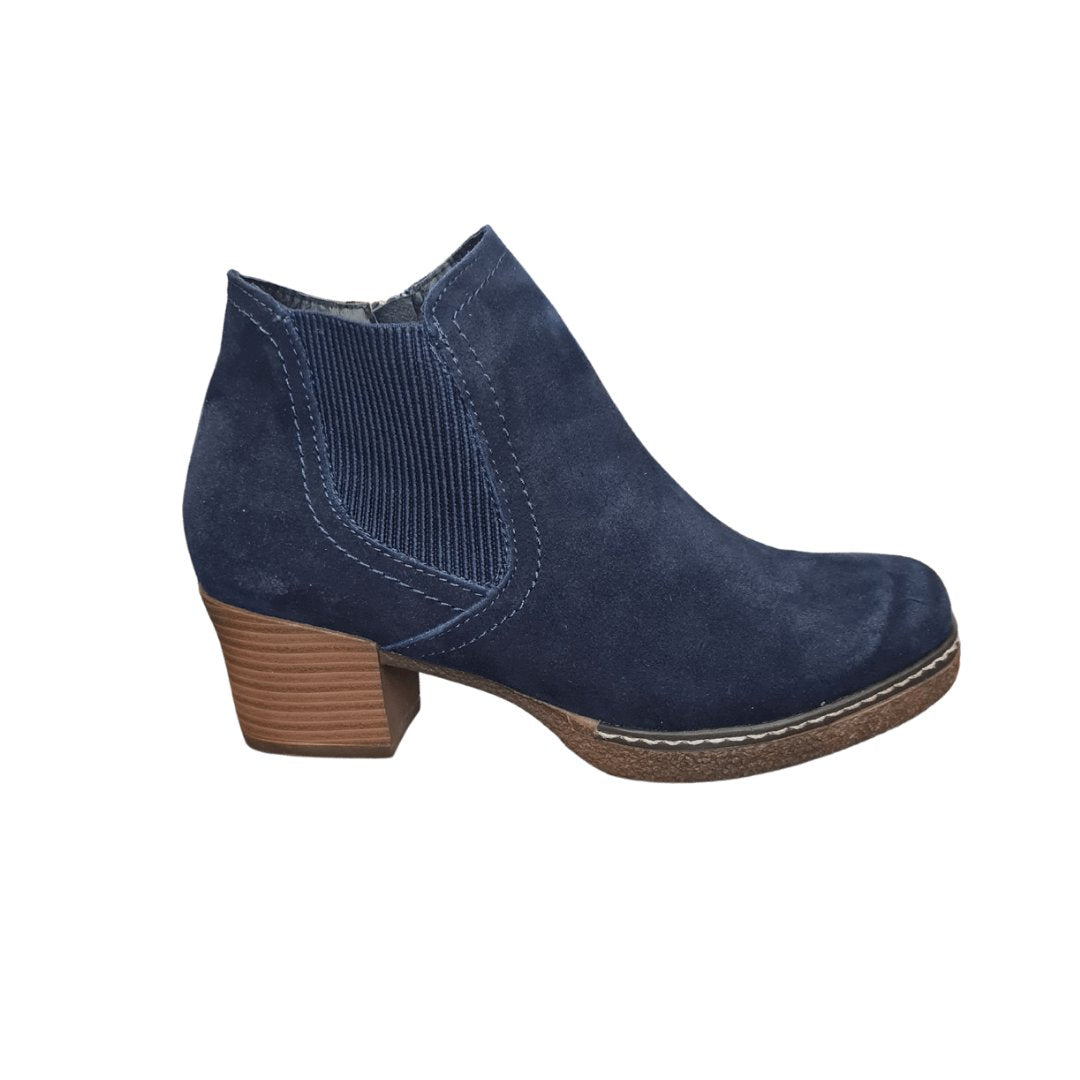 Heeled zip up boots (Navy)